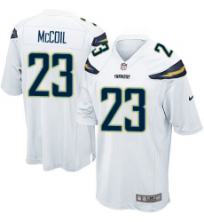 Men's Nike Los Angeles Chargers #23 Dexter McCoil Game White NFL Jersey