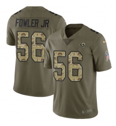 Youth Nike Los Angeles Rams #56 Dante Fowler Jr Limited Olive Camo 2017 Salute to Service NFL Jersey