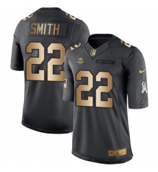 Men's Nike Minnesota Vikings #22 Harrison Smith Limited Black/Gold Salute to Service NFL Jersey Men's Nike Minnesota Vikings #22 Harrison Smith Limited Black/Gold Salute to Service NFL Jersey