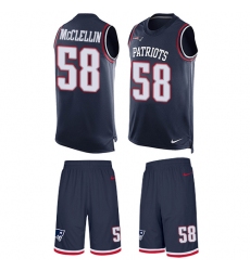 Men's Nike New England Patriots #58 Shea McClellin Limited Navy Blue Tank Top Suit NFL Jersey
