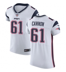 Men's Nike New England Patriots #61 Marcus Cannon White Vapor Untouchable Elite Player NFL Jersey