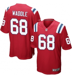 Men's Nike New England Patriots #68 LaAdrian Waddle Game Red Alternate NFL Jersey
