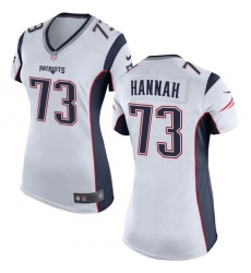 Women's Nike New England Patriots #73 John Hannah Game White NFL Jersey