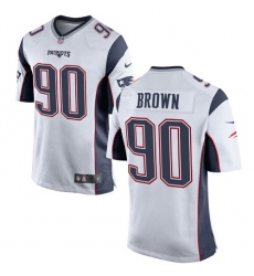 Men's Nike New England Patriots #90 Malcom Brown Game White NFL Jersey