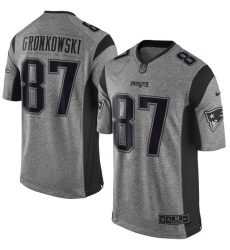 Men's Nike New England Patriots #87 Rob Gronkowski Limited Gray Gridiron NFL Jersey