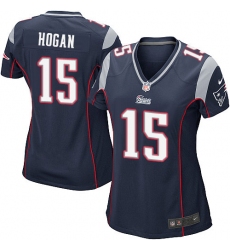 Women's Nike New England Patriots #15 Chris Hogan Game Navy Blue Team Color NFL Jersey