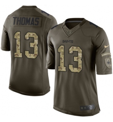 Men's Nike New Orleans Saints #13 Michael Thomas Elite Green Salute to Service NFL Jersey Men's Nike New Orleans Saints #13 Michael Thomas Elite Green Salute to Service NFL Jersey
