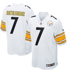 Men's Nike Pittsburgh Steelers #7 Ben Roethlisberger Game White NFL Jersey