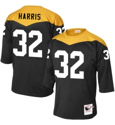 Men's Mitchell and Ness Pittsburgh Steelers #32 Franco Harris Elite Black 1967 Home Throwback NFL Jersey
