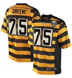 Youth Nike Pittsburgh Steelers #75 Joe Greene Elite Yellow/Black Alternate 80TH Anniversary Throwback NFL Jersey