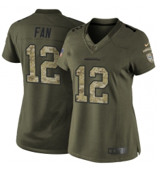 Women's Nike Seattle Seahawks 12th Fan Elite Green Salute to Service NFL Jersey
