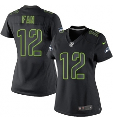 Women's Nike Seattle Seahawks 12th Fan Limited Black Impact NFL Jersey