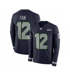 Youth Nike Seattle Seahawks 12th Fan Limited Navy Blue Therma Long Sleeve NFL Jersey