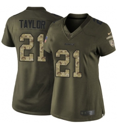 Women's Nike Washington Redskins #21 Sean Taylor Elite Green Salute to Service NFL Jersey