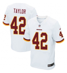 Men's Nike Washington Redskins #42 Charley Taylor Elite White NFL Jersey