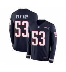 Youth Nike New England Patriots #53 Kyle Van Noy Limited Navy Blue Therma Long Sleeve NFL Jersey