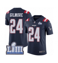 Youth Nike New England Patriots #24 Stephon Gilmore Limited Navy Blue Rush Vapor Untouchable Super Bowl LIII Bound NFL Jersey