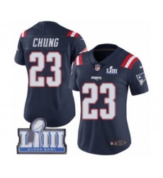 Women's Nike New England Patriots #23 Patrick Chung Limited Navy Blue Rush Vapor Untouchable Super Bowl LIII Bound NFL Jersey