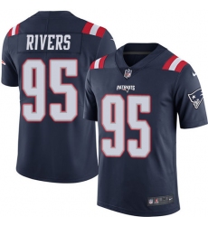 Men's Nike New England Patriots #95 Derek Rivers Limited Navy Blue Rush Vapor Untouchable NFL Jersey