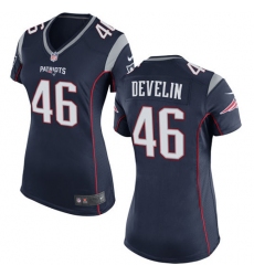 Women's Nike New England Patriots #46 James Develin Game Navy Blue Team Color NFL Jersey