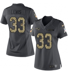 Women's Nike New England Patriots #33 Dion Lewis Limited Black 2016 Salute to Service NFL Jersey