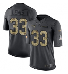 Youth Nike New England Patriots #33 Dion Lewis Limited Black 2016 Salute to Service NFL Jersey