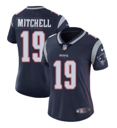 Women's Nike New England Patriots #19 Malcolm Mitchell Navy Blue Team Color Vapor Untouchable Limited Player NFL Jersey