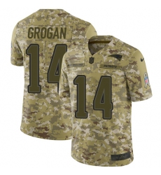 Youth Nike New England Patriots #14 Steve Grogan Limited Camo 2018 Salute to Service NFL Jersey