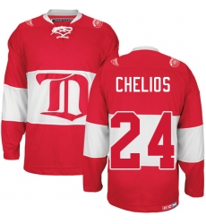 Men's CCM Detroit Red Wings #24 Chris Chelios Premier Red Winter Classic Throwback NHL Jersey