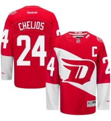 Men's Reebok Detroit Red Wings #24 Chris Chelios Premier Red 2016 Stadium Series NHL Jersey