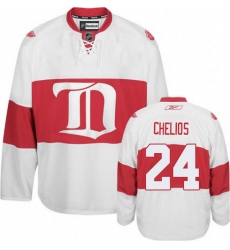 Men's Reebok Detroit Red Wings #24 Chris Chelios Premier White Third NHL Jersey