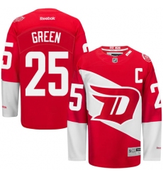 Men's Reebok Detroit Red Wings #25 Mike Green Authentic Red 2016 Stadium Series NHL Jersey
