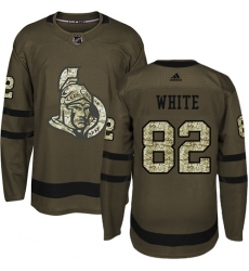 Youth Adidas Ottawa Senators #82 Colin White Authentic Green Salute to Service NHL Jersey