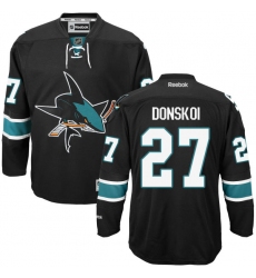 Men's Reebok San Jose Sharks #27 Joonas Donskoi Authentic Black Third NHL Jersey
