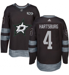 Men's Adidas Dallas Stars #4 Craig Hartsburg Premier Black 1917-2017 100th Anniversary NHL Jersey