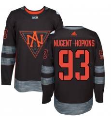 Men's Adidas Team North America #93 Ryan Nugent-Hopkins Premier Black Away 2016 World Cup of Hockey Jersey