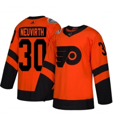 Men's Adidas Philadelphia Flyers #30 Michal Neuvirth Orange Authentic 2019 Stadium Series Stitched NHL Jersey