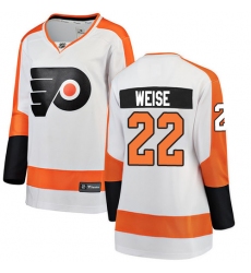 Women's Philadelphia Flyers #22 Dale Weise Fanatics Branded White Away Breakaway NHL Jersey