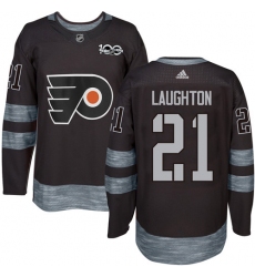 Men's Adidas Philadelphia Flyers #21 Scott Laughton Premier Black 1917-2017 100th Anniversary NHL Jersey