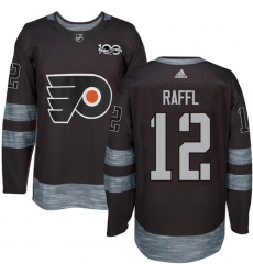 Men's Adidas Philadelphia Flyers #12 Michael Raffl Premier Black 1917-2017 100th Anniversary NHL Jersey