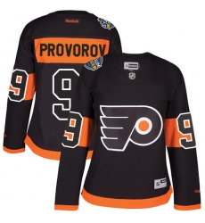 Women's Reebok Philadelphia Flyers #9 Ivan Provorov Authentic Black 2017 Stadium Series NHL Jersey