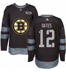 Men's Adidas Boston Bruins #12 Adam Oates Premier Black 1917-2017 100th Anniversary NHL Jersey
