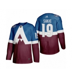 Youth Colorado Avalanche #19 Joe Sakic Authentic Burgundy Blue 2020 Stadium Series Hockey Jersey