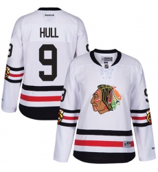 Women's Reebok Chicago Blackhawks #9 Bobby Hull Authentic White 2017 Winter Classic NHL Jersey