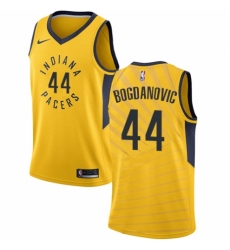 Men's Nike Indiana Pacers #44 Bojan Bogdanovic Authentic Gold NBA Jersey Statement Edition