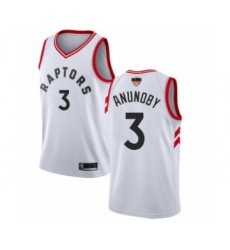 Youth Toronto Raptors #3 OG Anunoby Swingman White 2019 Basketball Finals Bound Jersey - Association Edition