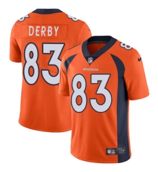 Men's Nike Denver Broncos #83 A.J. Derby Orange Team Color Vapor Untouchable Limited Player NFL Jersey