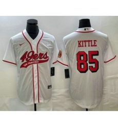 Men's San Francisco 49ers #85 George Kittle White Color Rush Cool Base Stitched Baseball Jersey