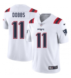 Men's New England Patriots #11 Joshua Dobbs White 2025 Vapor Limited Football Stitched Jersey