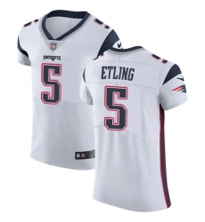 Men's Nike New England Patriots #5 Danny Etling White Vapor Untouchable Elite Player NFL Jersey